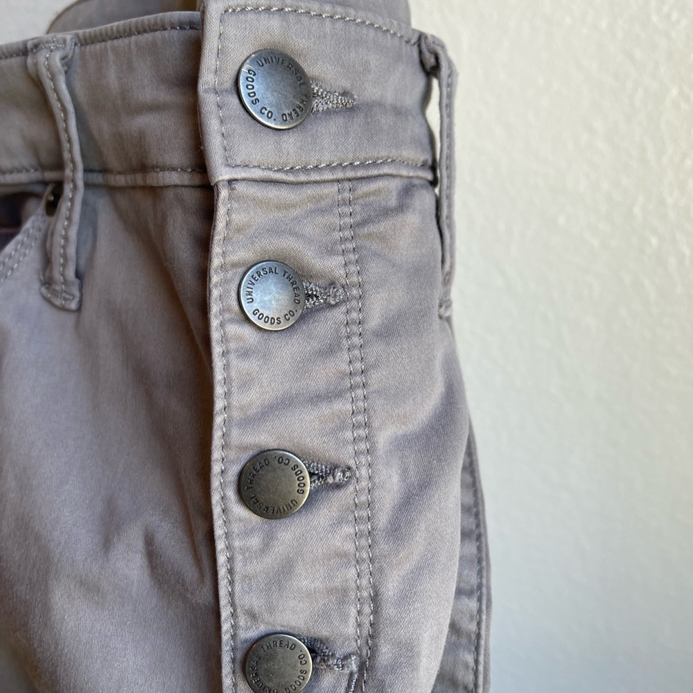 Universal Thread Women’s Light Gray Button-Fly Bu… - image 8